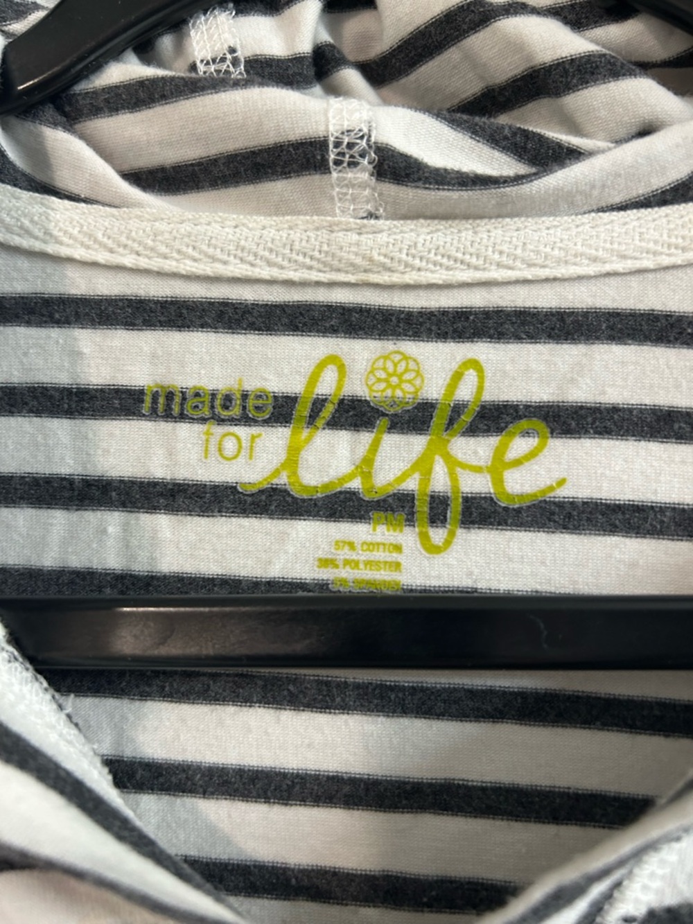 made for life Black & White Striped Hoodie Top - Picture 3 of 5